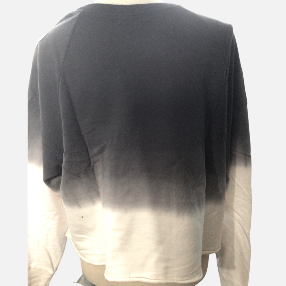 ❌DONATED❌Black French Terry Ombré Dip Dyed Raglan Sleeve Top - Picture 4 of 10